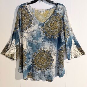 Blue and Gold Mandala Blouse